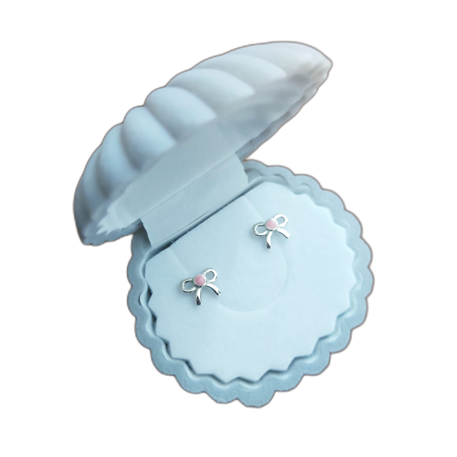 Estuche joyero Concha de Terciopelo gris 1